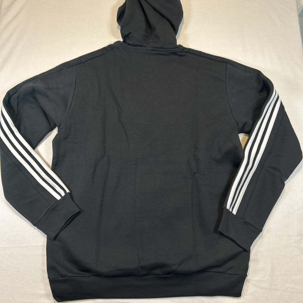 adidas Essentials Fleece 3 Stripes Long Sleeve Hoodie Mens Large IB4028 Black - Picture 9 of 10